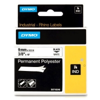 Dymo S0718240 / 18482 IND Rhino trwała taśma poliestrowa, nadruk czarny na białym 9 mm, oryginalna 18482 S0718240 088666