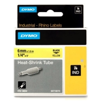 Dymo S0718270 / 18052 IND Rhino taśma termokurczliwa, nadruk czarny na żółtym 6 mm, oryginalna 18052 088704