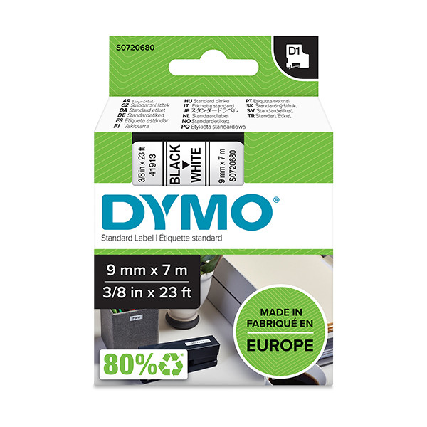 Dymo S0720680 / 40913 taśma, nadruk czarny na białym 9 mm, oryginalna S0720680 088106 - 1