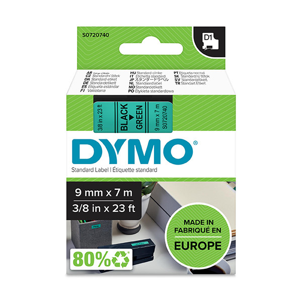 Dymo S0720740 / 40919 taśma, nadruk czarny na zielonym 9 mm, oryginalna S0720740 088118 - 1