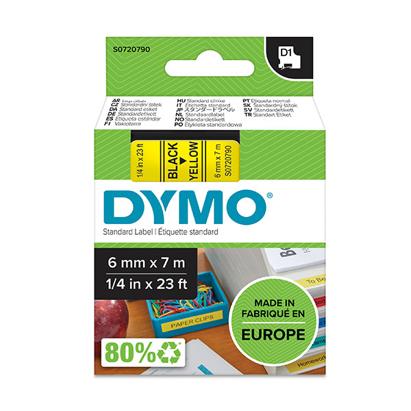 Dymo S0720790 / 43618 taśma, nadruk czarny na żółtym 6 mm, oryginalna S0720790 088004 - 1