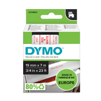 Dymo S0720850 / 45805 taśma nadruk czerwony na białym 19 mm, oryginalna S0720850 088406