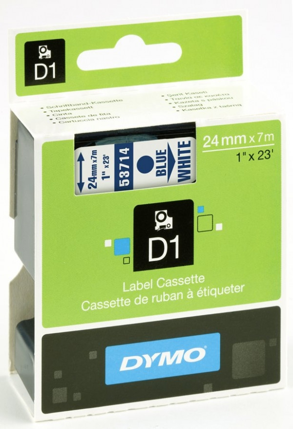 Dymo S0720940 / 53714 taśma nadruk niebieski na białym 24 mm, oryginalna S0720940 088424 - 1