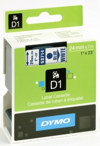 Dymo S0720940 / 53714 taśma nadruk niebieski na białym 24 mm, oryginalna S0720940 088424