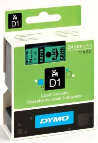 Dymo S0720990 / 53719 taśma nadruk czarny na zielonym 24 mm, oryginalna S0720990 088434