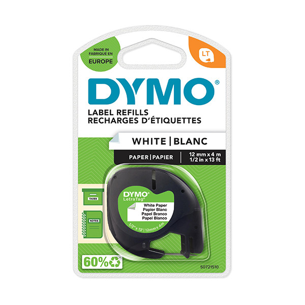 Dymo S0721510 / 91200 (S0721500 / 59421) taśma papierowa biała 12 mm, oryginalna S0721510 088300 - 1