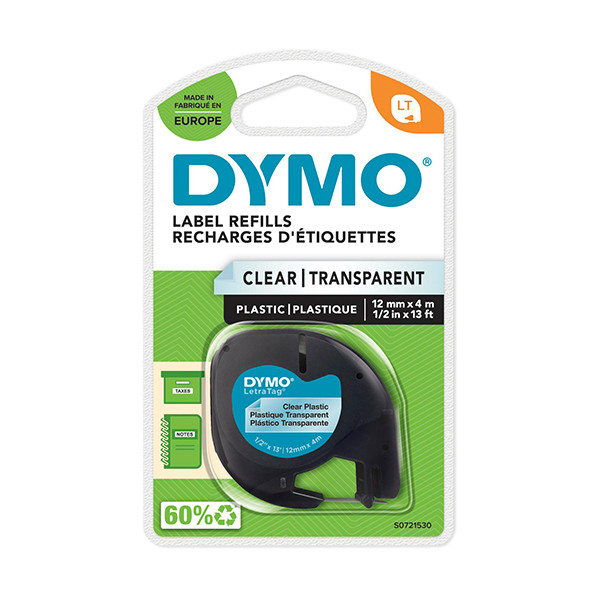 Dymo S0721530 / 12267 taśma plastikowa przezroczysta 12 mm, oryginalna S0721530 088312 - 1