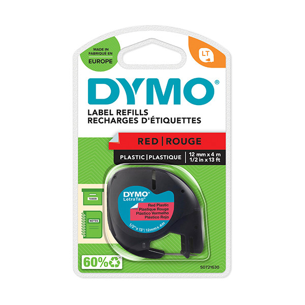 Dymo S0721630 / 91203 taśma plastikowa czerwona 12 mm, oryginalna S0721630 088306 - 1