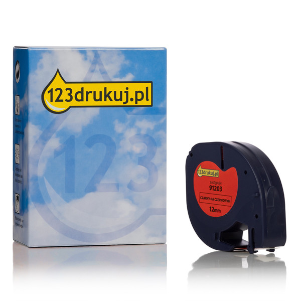 Dymo S0721630 / 91203 taśma plastikowa czerwona 12 mm, wersja 123drukuj S0721630C 088307 - 1