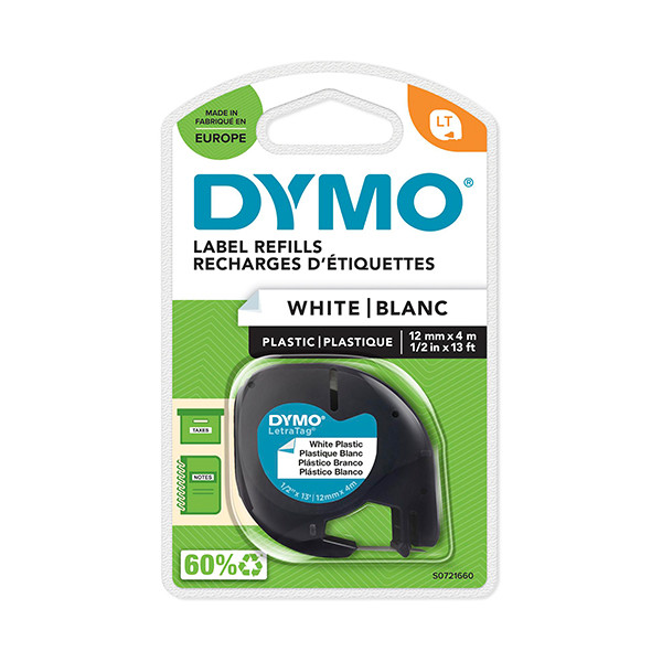 Dymo S0721660 / 91221 taśma plastikowa biała 12 mm, oryginalna S0721660 088320 - 1