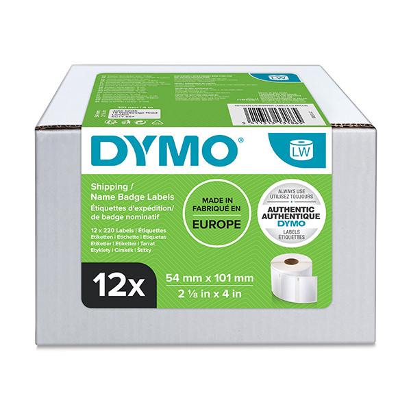 Dymo S0722420 / 13186 etykiety wysyłkowe i imienne opakowanie wartościowe 12 sztuk 99014, oryginalne S0722420 088548 - 1