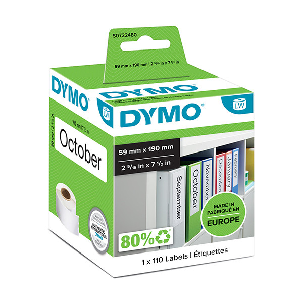 Dymo S0722480 / 99019 szerokie etykiety do segregatorów, oryginalne S0722480 088514 - 1