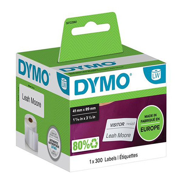 Dymo S0722560 / 11356 usuwalne białe etykiety na identyfikator, oryginalne S0722560 088524 - 1