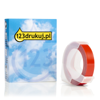 Dymo S0898150 taśma reliefowa 3D, nadruk biały na czerwonym tle, wersja 123drukuj