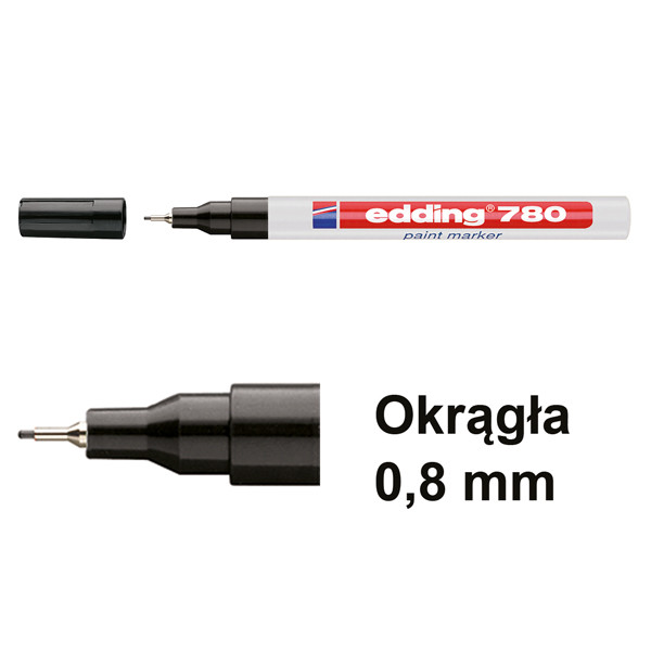 Edding Marker błyszczący lakier Edding 780 czarny (okrągły 0,8 mm) 4-780001 200624 - 1