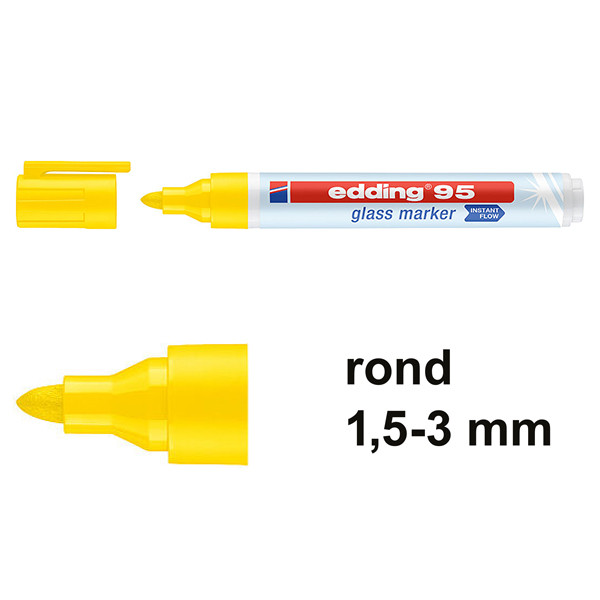 Marker do szkła Edding 95 żółty (okrągły 1,5 - 3 mm) 240586 - 1
