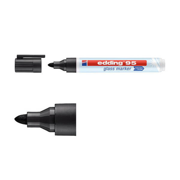 Marker do szkła Edding 95 czarny (okrągły 1,5 - 3 mm) 240585 - 1