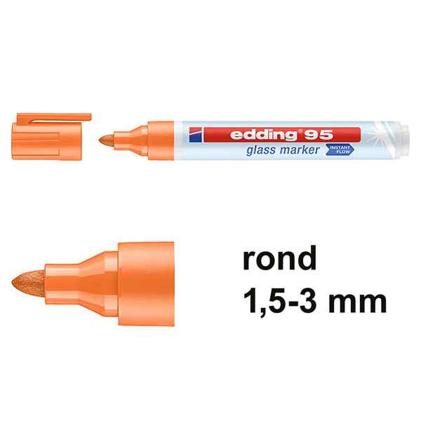 Marker do szkła Edding 95 pomarańczowy (okrągły 1,5 - 3 mm) 240587 - 1