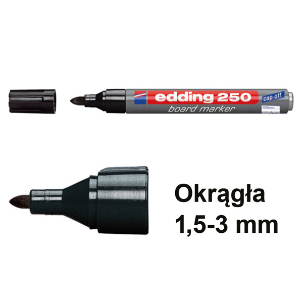 Edding Marker do tablic Edding 250 czarny (okrągły 1,5 - 3 mm) 4-250001 200532 - 1