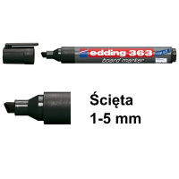 Marker do tablic suchościeralnych Edding 363 czarny (ścięty 1 - 5 mm) 200646