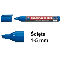 Marker do tablic suchościeralnych Edding 363 niebieski (ścięty 1 - 5 mm) 200650