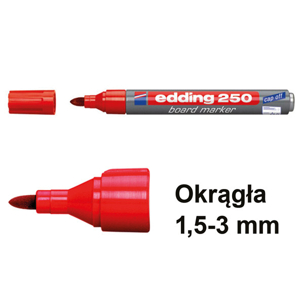 Edding Marker do tablicy Edding 250 czerwony (okrągły 1,5 - 3 mm) 4-250002 200534 - 1