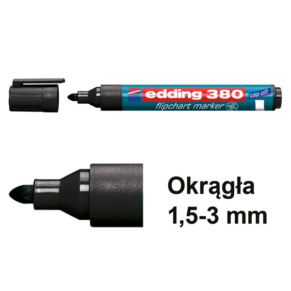 Edding Marker flipchart Edding 380 czarny (okrągły 1,5 - 3 mm) 4-380001 200950 - 1