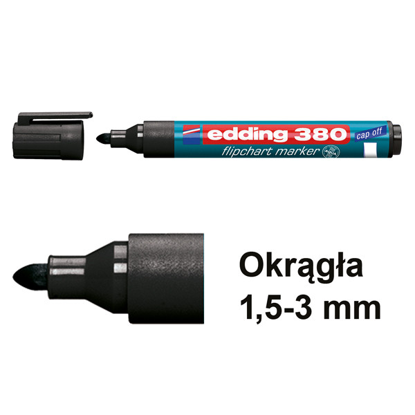 Marker flipchart Edding 380 czarny (okrągły 1,5 - 3 mm) 200950 - 1