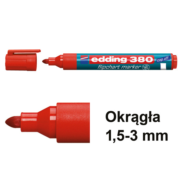 Edding Marker flipchart Edding 380 czerwony (okrągły 1,5 - 3 mm) 4-380002 200951 - 1