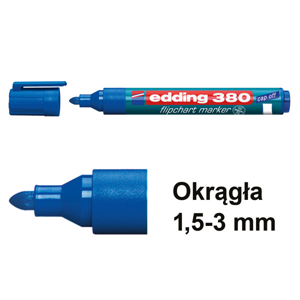 Edding Marker flipchart Edding 380 niebieski (okrągły 1,5 - 3 mm) 4-380003 200952 - 1