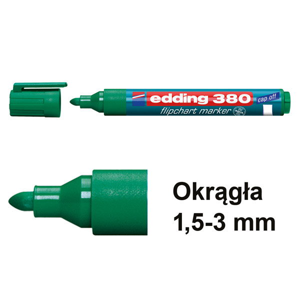 Edding Marker flipchart Edding 380 zielony (okrągły 1,5 - 3 mm) 4-380004 200953 - 1