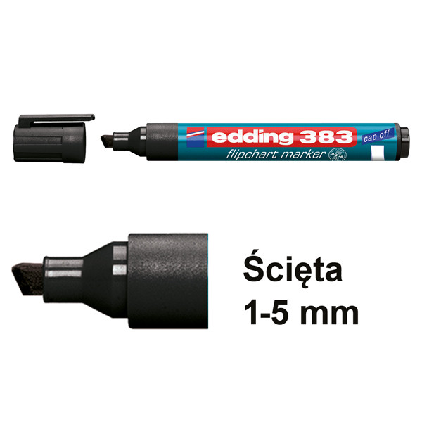 Edding Marker flipchart Edding 383 czarny (ścięty 1–5 mm) 4-383001 200942 - 1
