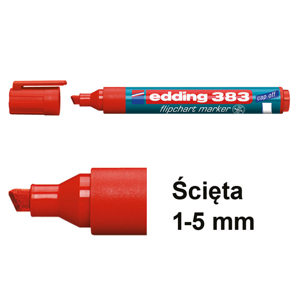 Edding Marker flipchart Edding 383 czerwony (ścięty 1–5 mm) 4-383002 200943 - 1