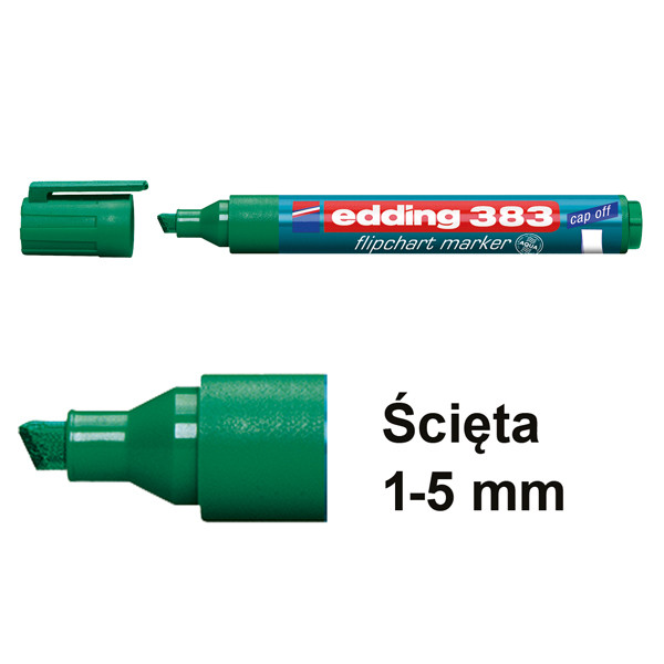 Edding Marker flipchart Edding 383 zielony (ścięty 1–5 mm) 4-383004 200945 - 1