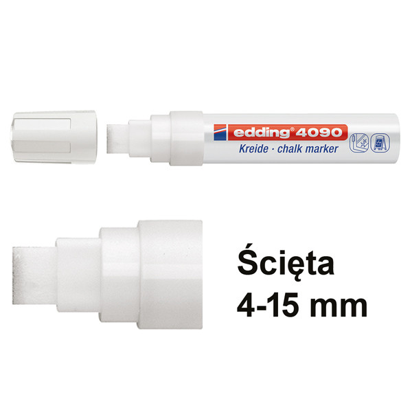 Edding Marker kredowy Edding 4090 biały (ścięta 4–15 mm) 4-4090049 200893 - 1