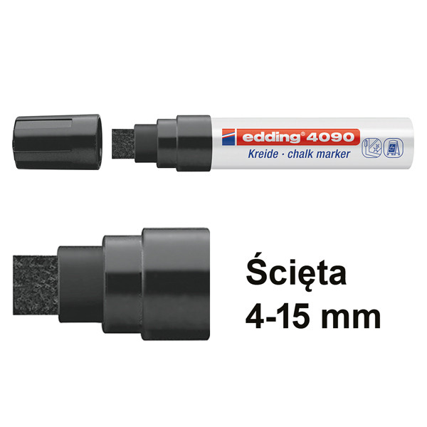 Edding Marker kredowy Edding 4090 czarny (ścięta 4–15 mm) 4-4090001 200887 - 1