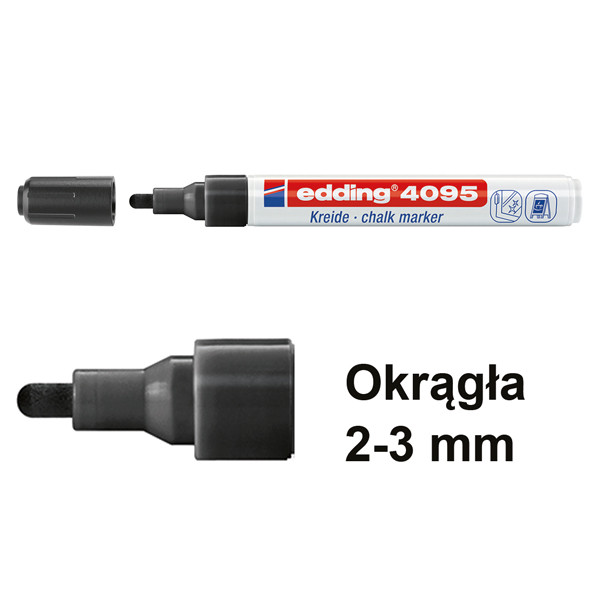 Edding Marker kredowy Edding 4095 czarny (okrągły 2-3 mm) 4-4095001 200897 - 1