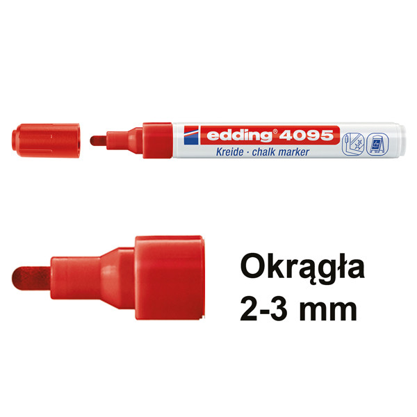 Edding Marker kredowy Edding 4095 czerwony (okrągły 2-3 mm) 4-4095002 200898 - 1
