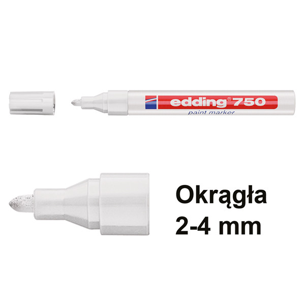 Edding Marker olejowy błyszczący Edding 750 biały (okrągły 2 - 4 mm) 4-750049 200588 - 1