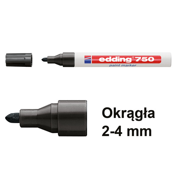 Edding Marker olejowy błyszczący Edding 750  czarny (okrągły 2 - 4 mm) 4-750001 200568 - 1