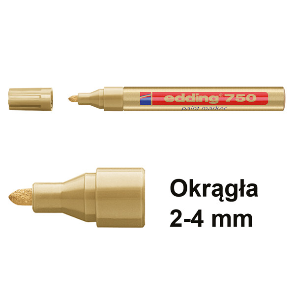 Edding Marker olejowy błyszczący Edding 750 złoty (okrągły 2 - 4 mm) 4-750053 200590 - 1