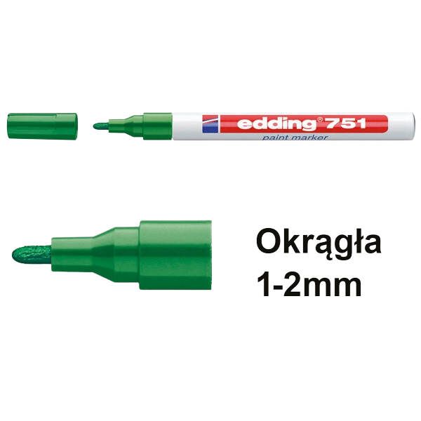 Edding Marker olejowy błyszczący Edding 751 zielony (okrągły 1 - 2 mm) 4-751004 200602 - 1