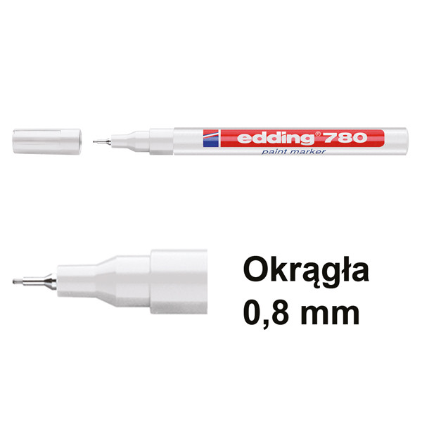 Marker olejowy błyszczący Edding 780 biały (okrągły 0,8 mm) 200632 - 1