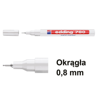 Marker olejowy błyszczący Edding 780 biały (okrągły 0,8 mm) 200632