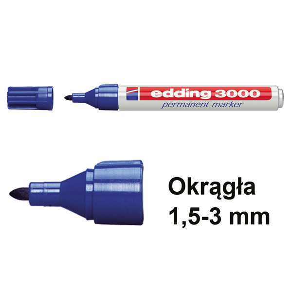 Edding Marker permanentny Edding 3000 niebieski (okrągły 1,5 - 3 mm) 4-3000003 200504 - 1