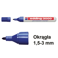 Edding Marker permanentny Edding 3000 niebieski (okrągły 1,5 - 3 mm) 4-3000003 200504
