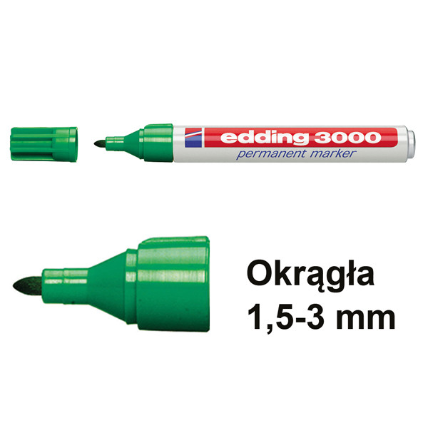 Edding Marker permanentny Edding 3000 zielony (okrągły 1,5 - 3 mm) 4-3000004 200506 - 1