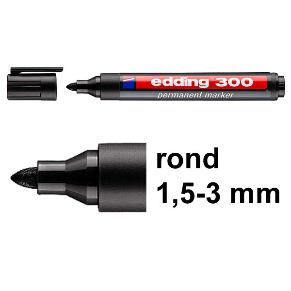 Edding Marker permanentny Edding 300 czarny (okrągły 1,5 - 3 mm) 4-300001 246316 - 1