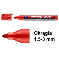 Marker permanentny Edding 300 czerwony (okrągły 1,5 -3 mm) 246318
