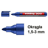 Marker permanentny Edding 300 niebieski (okrągły 1,5 - 3 mm) 246317